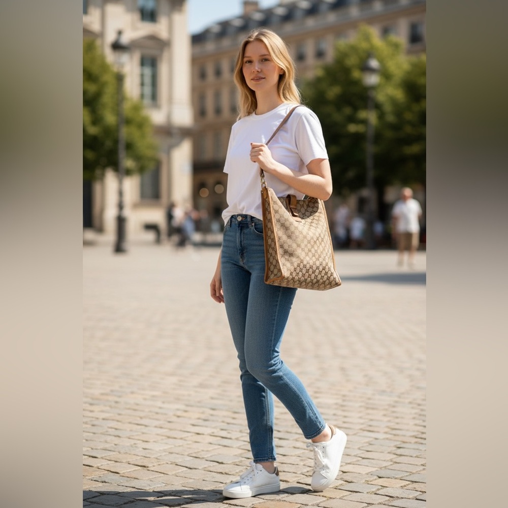 Gucci Tan and Brown Monogram Tote
